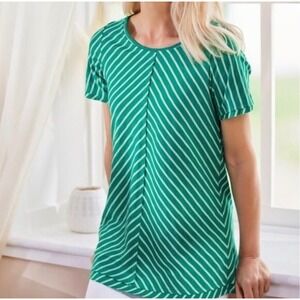 Soft Surroundings Indra Stripe Pima Cotton Tunic Top Plus Size‎ 2X